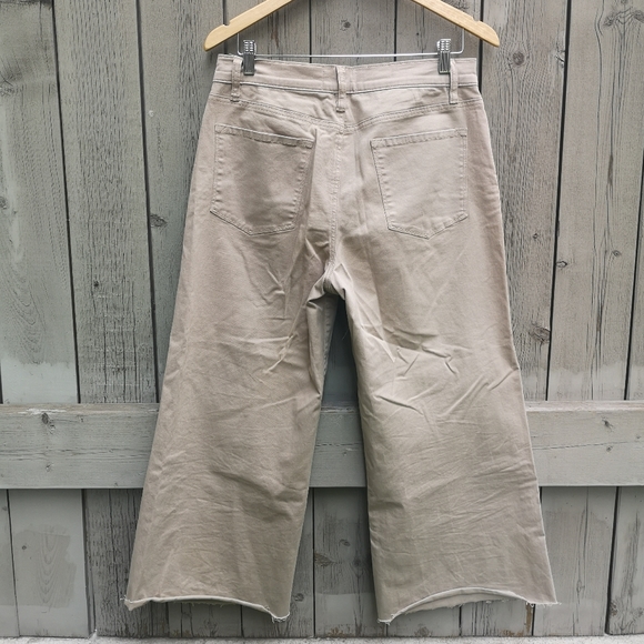 Frame wide leg cropped khaki jeans size 30 - Picture 3 of 3